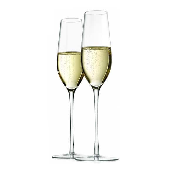 NutriChef 7 oz. Traditional Crystal Wine Glass Set (Set of 2)