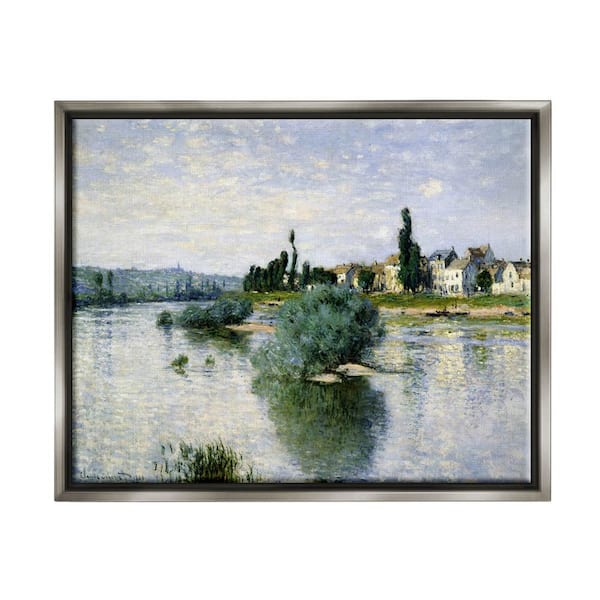 The Stupell Home Decor Collection Countryside Homes Landscape Monet Classic Painting by Claude Monet Floater Frame Nature Wall Art Print 31 in. x 25 in.