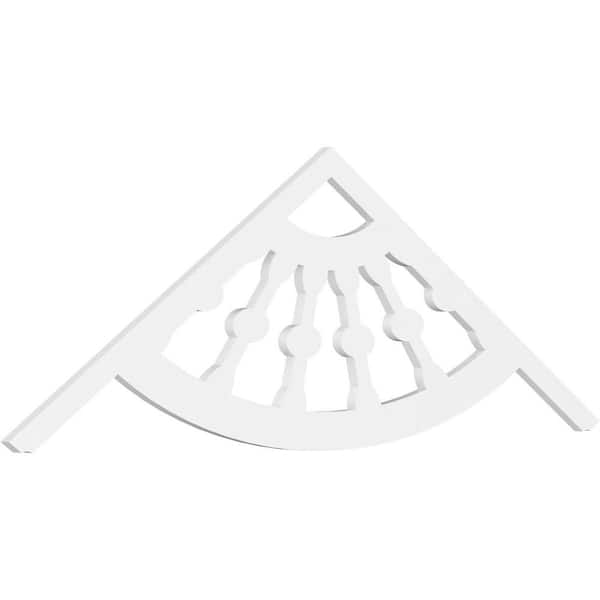 Ekena Millwork 1 in. x 72 in. x 24 in. (8/12) Pitch Classic Wagon Wheel Gable Pediment Architectural Grade PVC Moulding