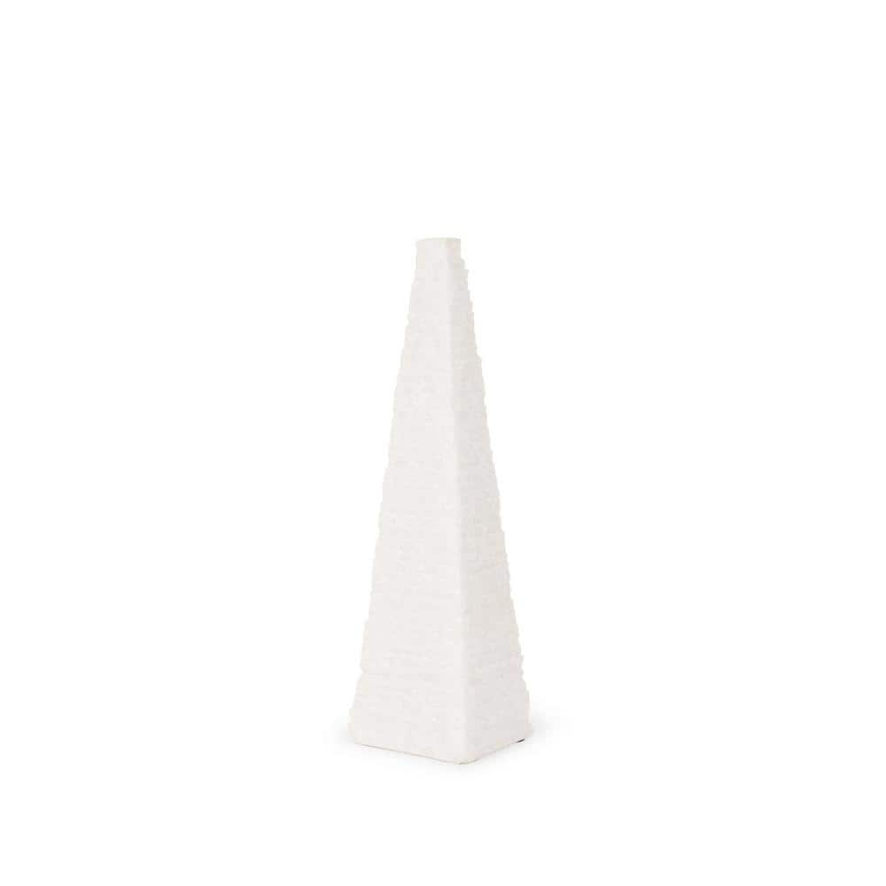 Mercana Pyramid White Rough Marble Obelisk 13 in. 70501 - The Home Depot