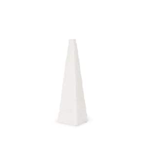 Pyramid White Rough Marble Obelisk 13 in.