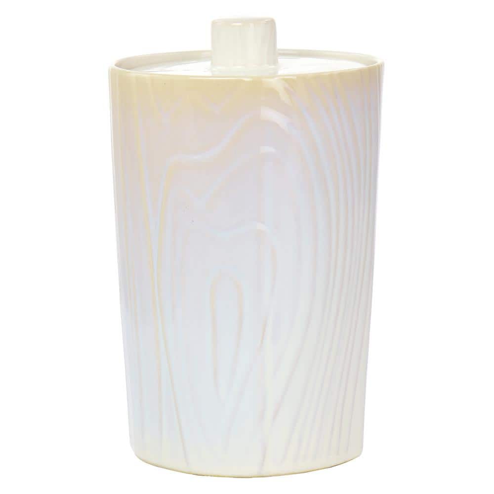 White Ceramic Round Food Storage Canister with Lid
