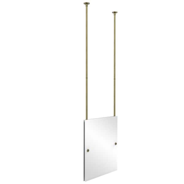 Allied Brass 21 in. x 26 in. Frameless Rectangle Ceiling Hung Mirror in Antique Brass