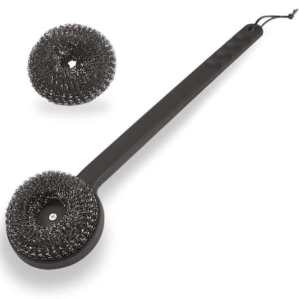 18 in. Stainless Steel Grill Brush with Replaceable Head and Bristle Free for Porcelain, Gas and Charcoal Grill (1-Pack)