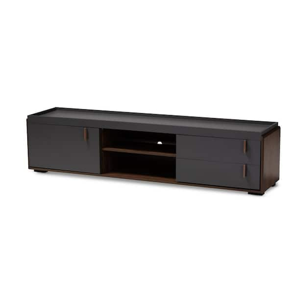 Baxton Studio Rikke Gray and Walnut TV Stand 152 9152 HD The