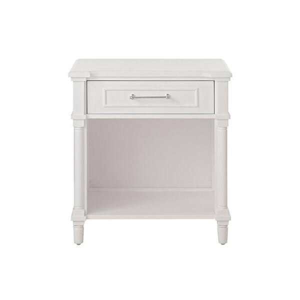 Home Decorators Collection Aberdeen 1-Drawer White Nightstand