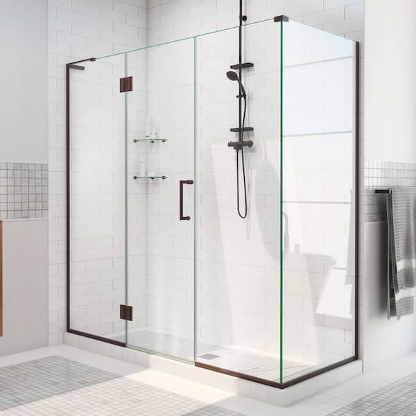 DreamLine Unidoor-X 52.5 in. W x 30-3/8 in. D x 72 in. H Frameless Hinged Shower Enclosure in Oil Rubbed Bronze