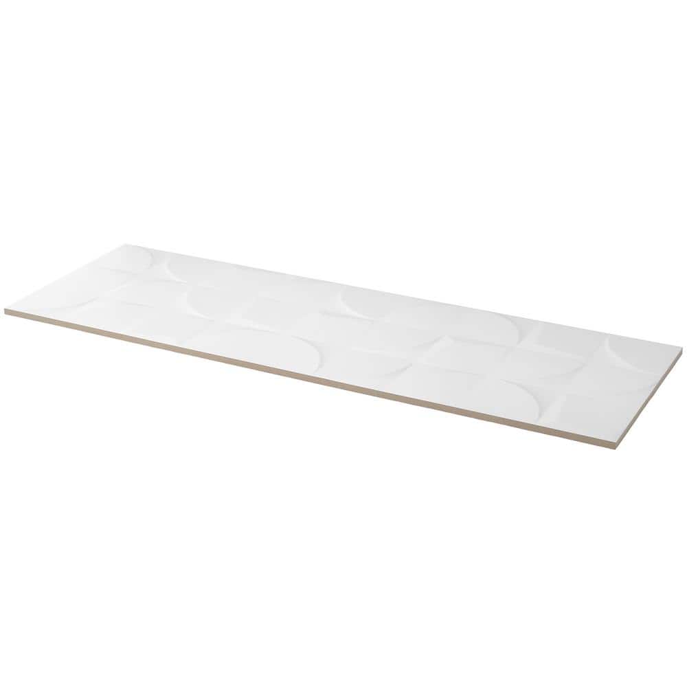 Angela Harris 12" x 35" White Ceramic Patterned Wall Tile