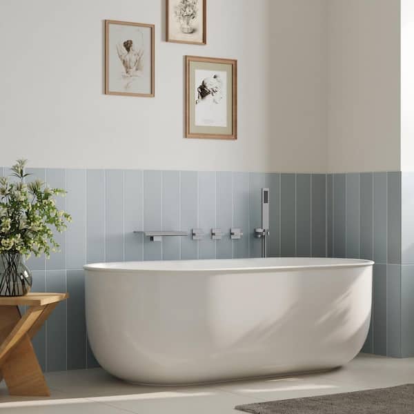 ClassicRain Wide Waterfall Triple Handle 2-Spray Tub and Shower Faucet 3.2 GPM in. Brushed Nickel Valve Included