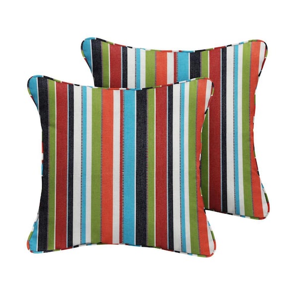 Sunbrella Carousel Confetti Outdoor Corded Throw Pillows (2-Pack)