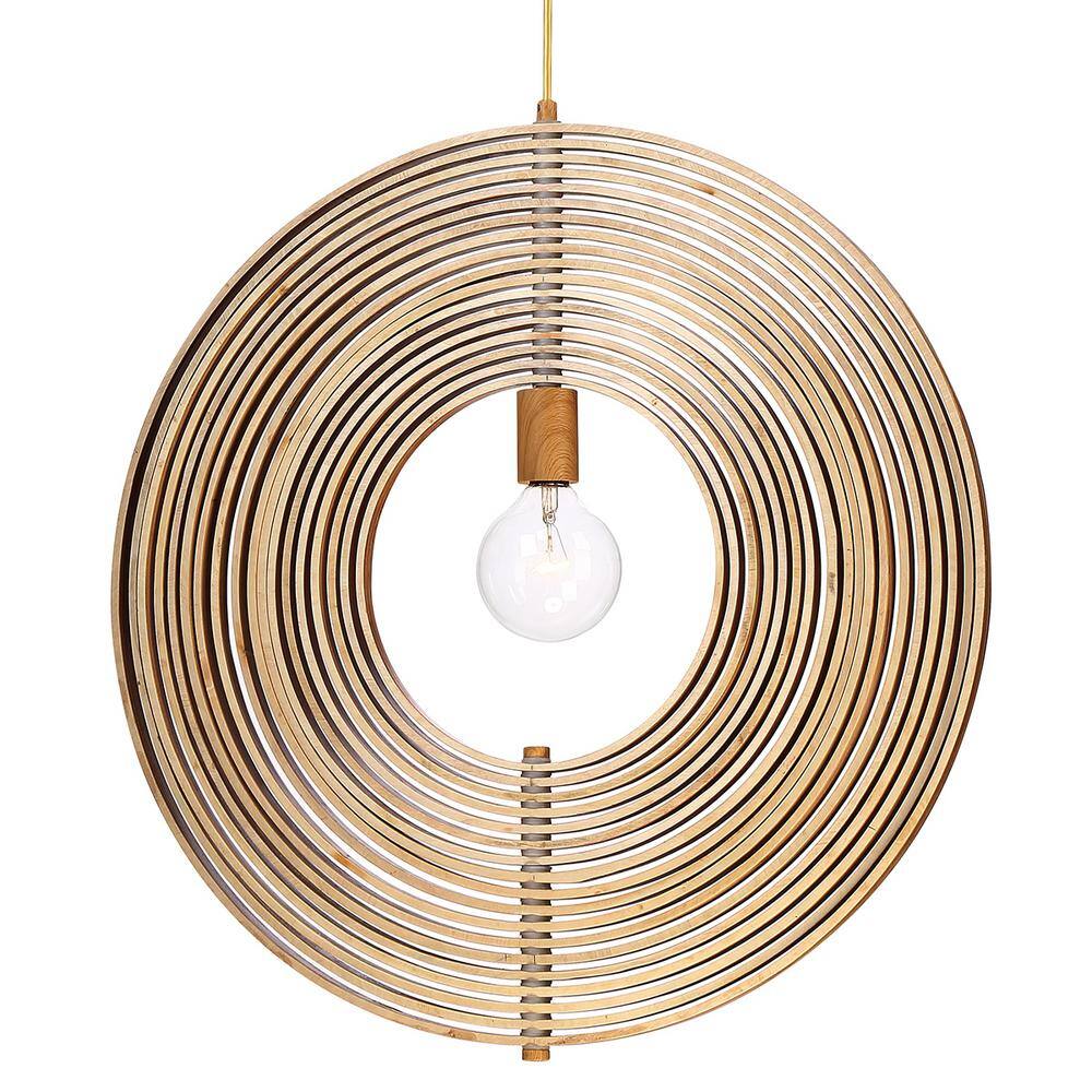 Abruzzo 19" Natural Wood Globe Pendant Light