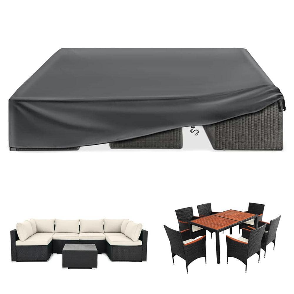 Grey 126"x63"x28" Waterproof Furniture Cover