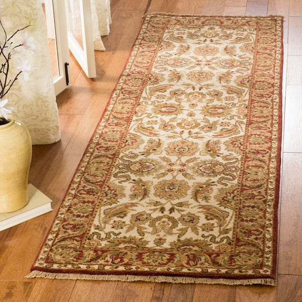 Old World 3 ft. x 8 ft. Ivory/Rust Ornate Runner Rug