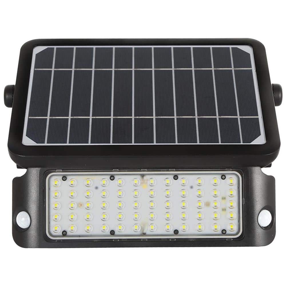 Solar 10-Watt Equivalent Integrated LED Black Wall Pack Light 1080 Lumens 6