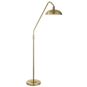 66.25 in Gold Reading Standard Floor Lamp With Gold Bowl Shade