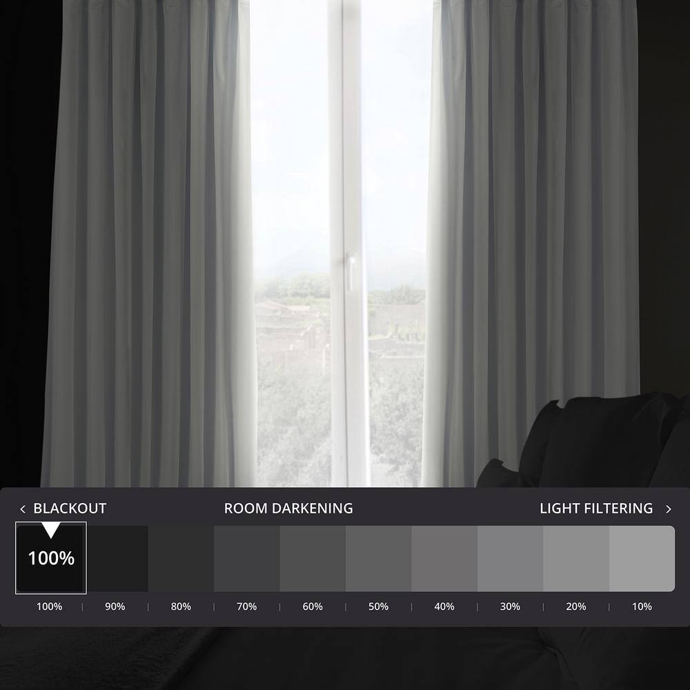 Primary White Velvet Blackout Curtain Panel 100 x 96 Inches