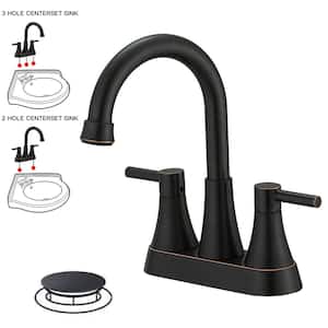 4 in. Centerset 2-Handle High-Arc Bathroom Faucet in Oil Rubbed Bronze