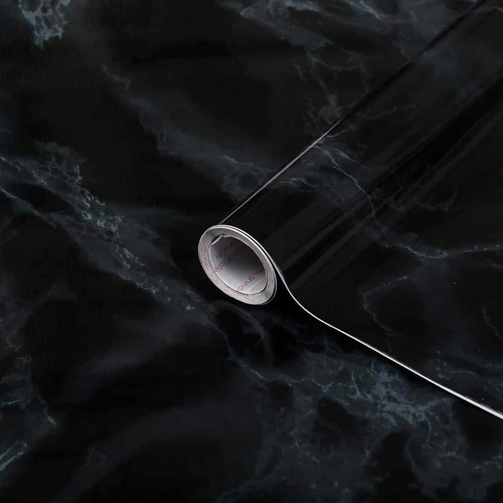 Matte Black Marble Self-Adhesive Vinyl Film Roll