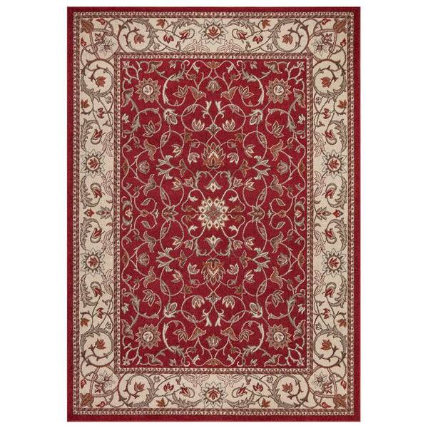Concord Global Trading Chester Flora Red 3 ft. x 4 ft. Area Rug
