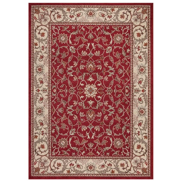 Concord Global Trading Chester Flora Red 8 ft. x 11 ft. Area Rug