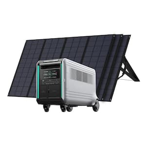 3800W Output/6600W Plug and Play Solar Generator w/Dual Voltage Output with 3 400W Solar Panels