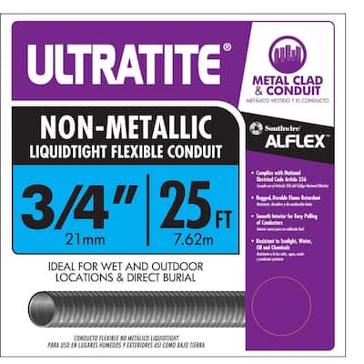3/4 in. x 25 ft. Ultratite Liquidtight Flexible Non-Metallic PVC Conduit