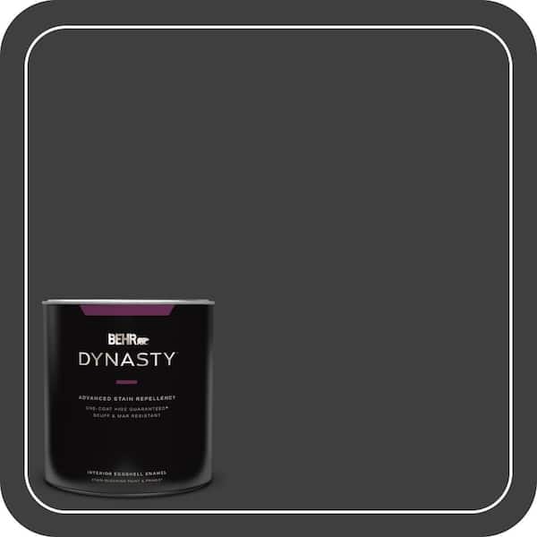 BEHR DYNASTY 1 qt. Black One-Coat Hide Eggshell Enamel Interior Stain-Blocking Paint and Primer
