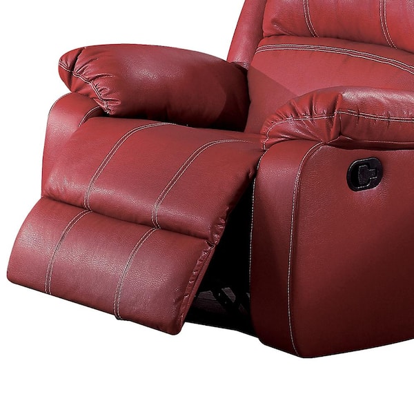 red leather rocking recliner