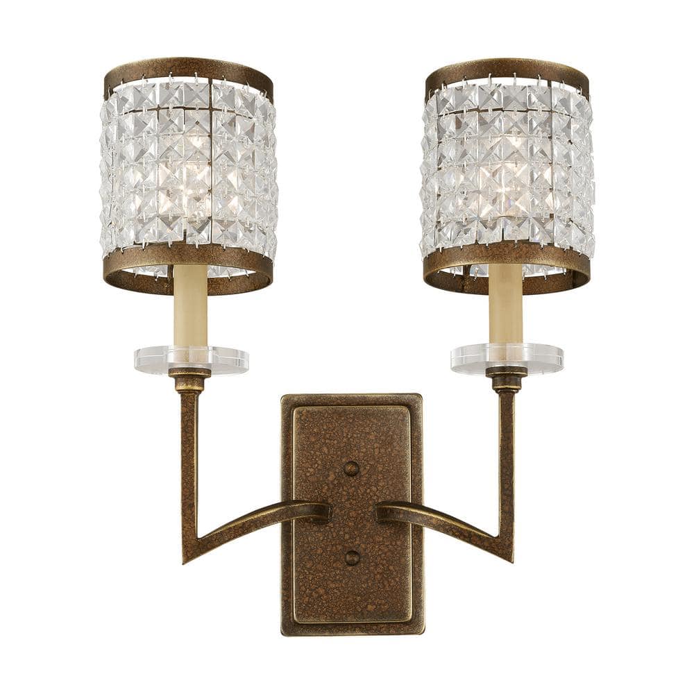 Grammercy Palacial Bronze 2-Light Crystal Sconce