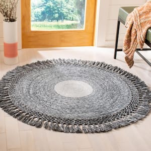 Sahara Beige/Ivory Doormat 3 ft. x 3 ft. Round Solid Area Rug