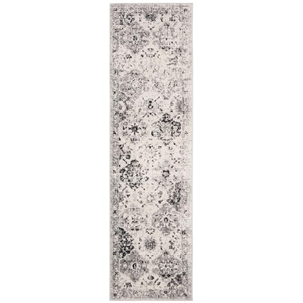 Madison Silver/Gray 2 ft. x 16 ft. Border Runner Rug