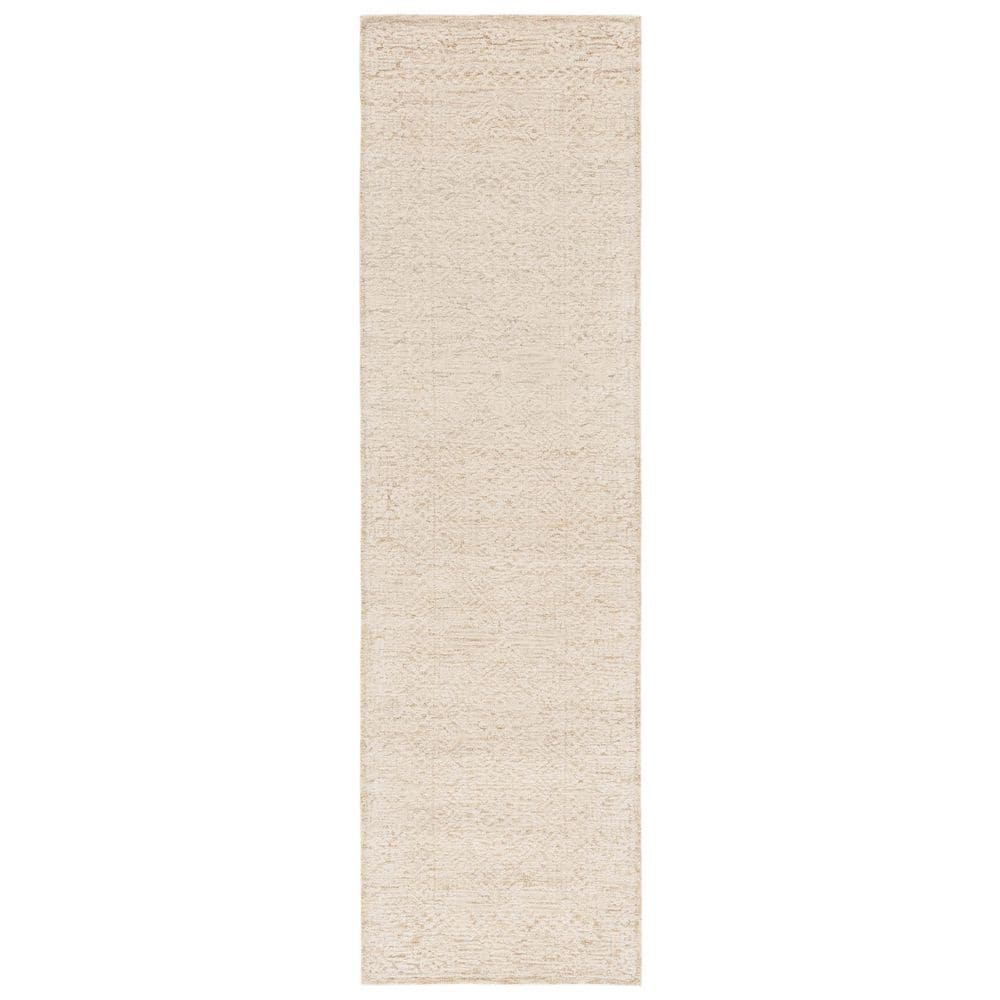 Ivory Geometric Hand-Tufted Wool Runner Rug, 2'3" x 8'