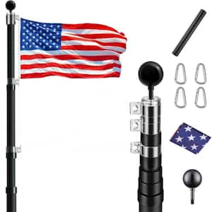 30.16 ft. Aluminum Telescoping Flagpole with 3 ft. x 5 ft. US Flag