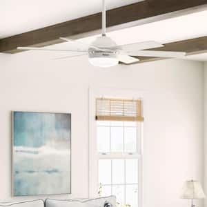 Hardaway 52 in. LED Indoor Fresh White Ceiling Fan with Light Kit and Remote Included