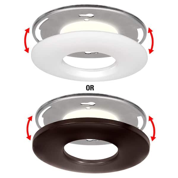 Commercial Electric 40-Watt Equivalent E26 5 in. Closet Light LED Light Bulb 4000K White and Bronze Trims Fits 3.5in. 4in. Junction Boxes