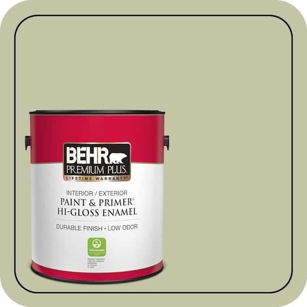 BEHR PREMIUM PLUS 1 gal. #S360-3 Balance Green Hi-Gloss Enamel Interior/Exterior Paint & Primer