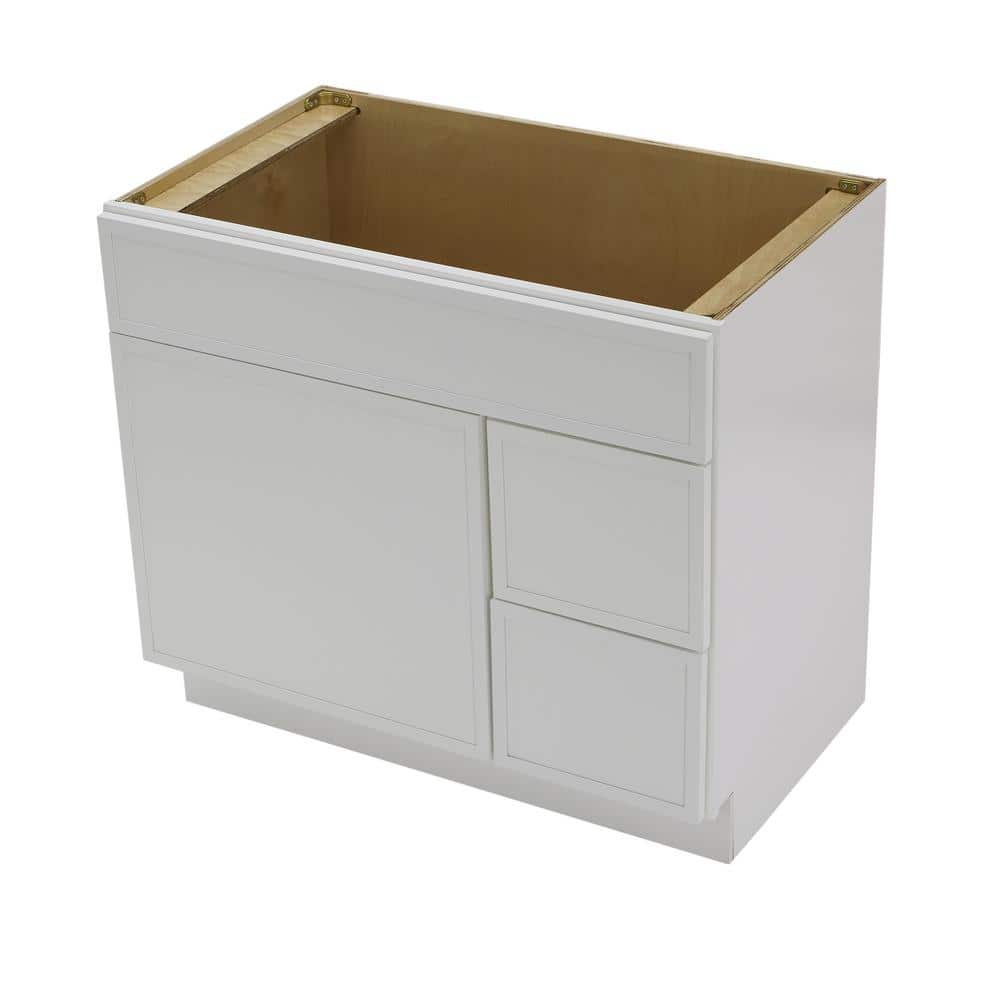 36" White Birch Plywood Freestanding Single Base Cabinet with Soft Close Door