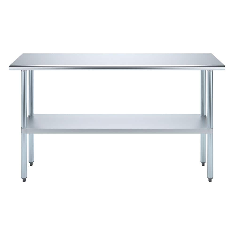 72" Stainless Steel Work Table with Galvanized Undershelf