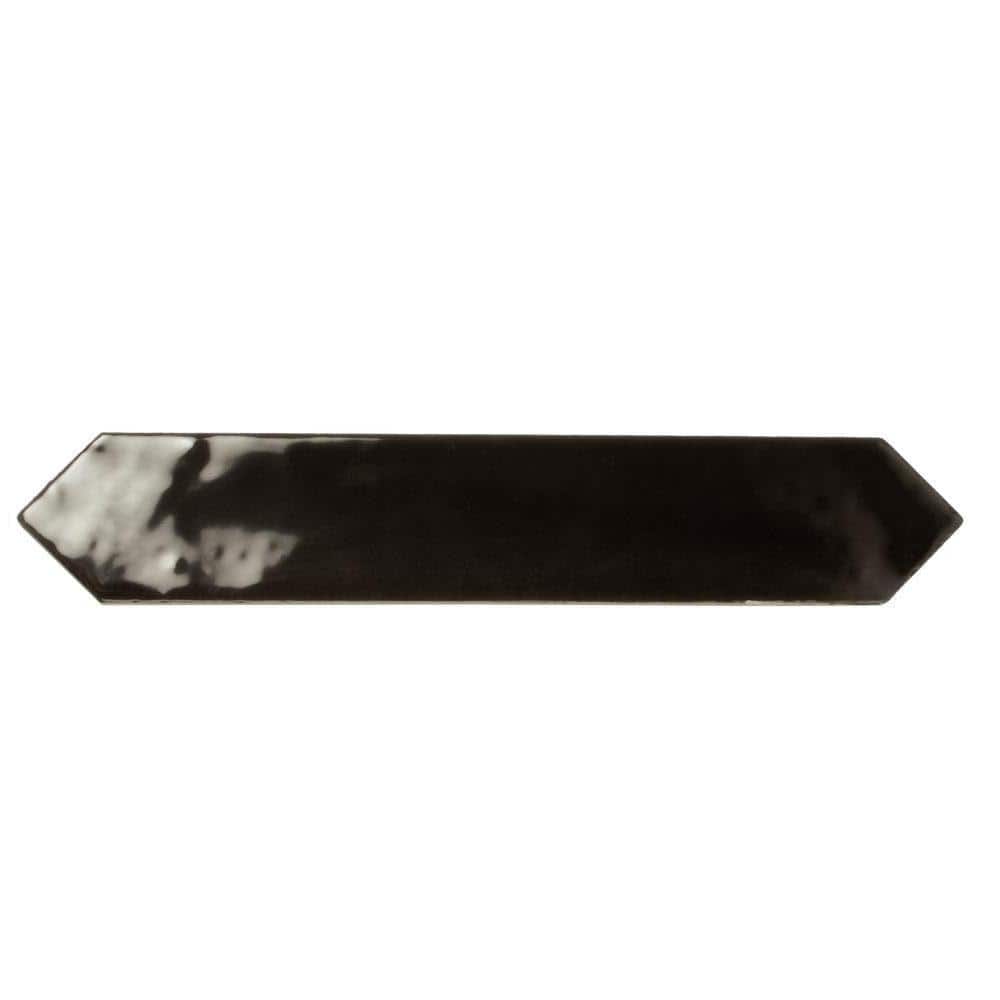 Festa Black 1.7 in. x 9.6 in. Glossy Ceramic Picket Wall and Floor Tile (2.37 sq. ft./case) (23-pack) price history on PriceWatchPro