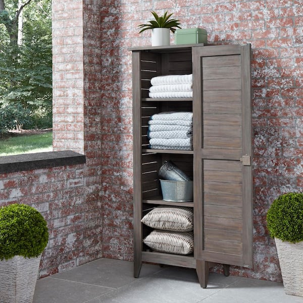 Maho 24 in. W x 15.75 in. D x 64 in. H French Grey Storage Cabinet