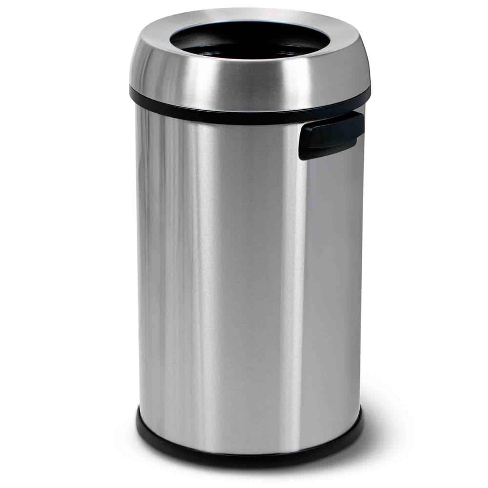 17 gal. Stainless Steel Open Top Metal Trash Can