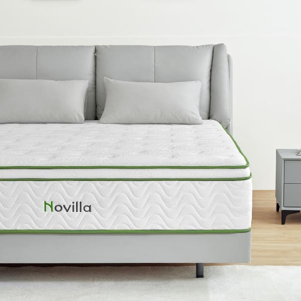 Novilla King Medium Hybrid 10 in. Mattress Bed-in-a-Box Mattresses, Support & Breathable