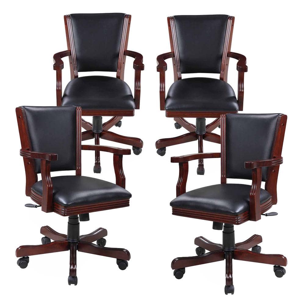 Kingston Walnut Poker Table Arm Chair (Set of 4)