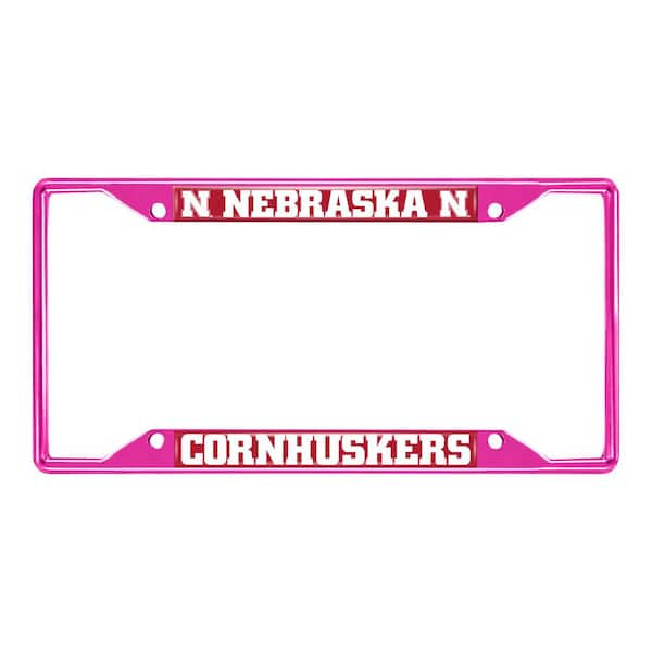 FANMATS Universal Fit University of Nebraska License Plate Frame - Pink