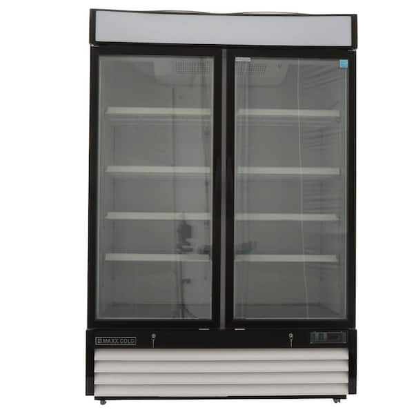Maxx Cold 48 Cu Ft, 2 Door, Glass Merchandiser Refrigerator, White Cabinet