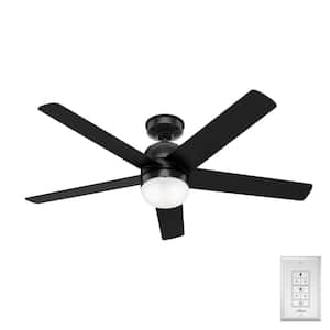 Anorak 52 in. Outdoor Matte Black Ceiling Fan with Light Kit and Wall Control Included
