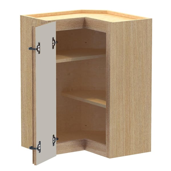 Hargrove 21 in. W x 21 in. D x 30 in. H Assembled Plywood Wall Kitchen Corner Cabinet in Vanguard Oak with Shelves