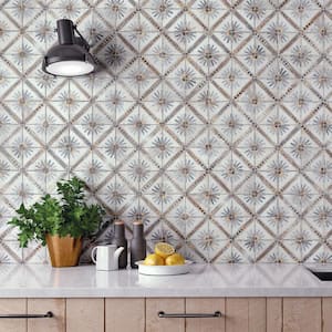 Harmonia Kings Marrakech Blue 4 in. x 13 in. Ceramic Floor and Wall Take Home Tile Sample