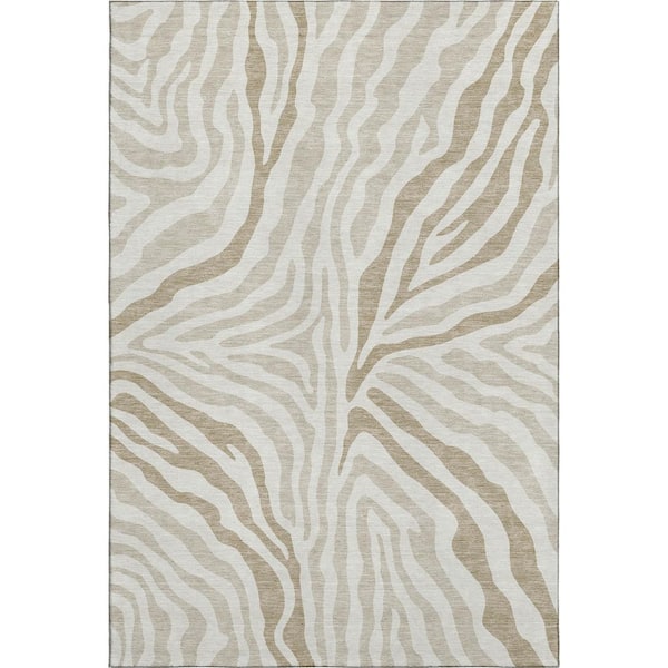 Mayfield Premium Machine Washable Abstract AMF2523 Ivory 10 ft. x 14 ft. Area Rug