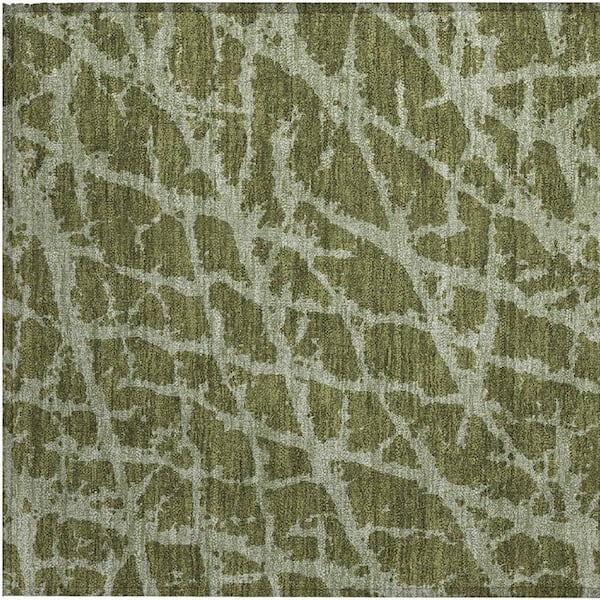 Green 2 ft. x 3 ft. Abstract Indoor/Outdoor Area Rug